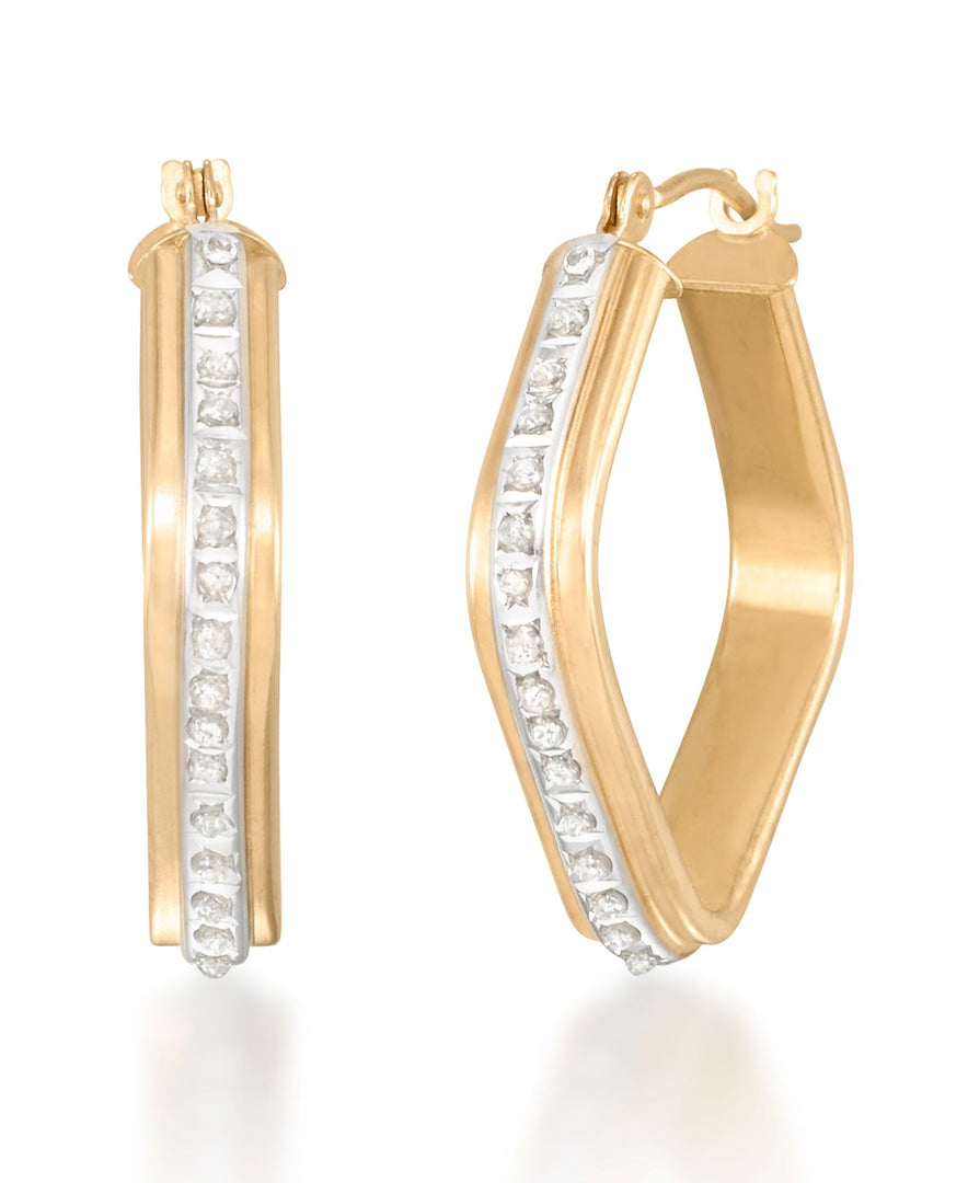 Yellow Gold_Diamond Fascination® 14K Yellow Gold Diamond Accent Diamond Shape Hoop Earrings - iHeart Jewels_I_Heart_1