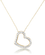 Load image into Gallery viewer, Yellow Gold_Diamond Fascination® 14K Yellow Gold Diamond Accent Floating Heart Necklace 18" - iHeart Jewels_I_Heart_1