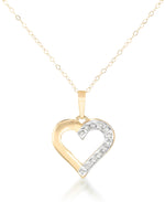 Load image into Gallery viewer, Yellow Gold_Diamond Fascination® 14K Yellow Gold Diamond Accent Heart Pendant with 18" Chain - iHeart Jewels_I_Heart_1