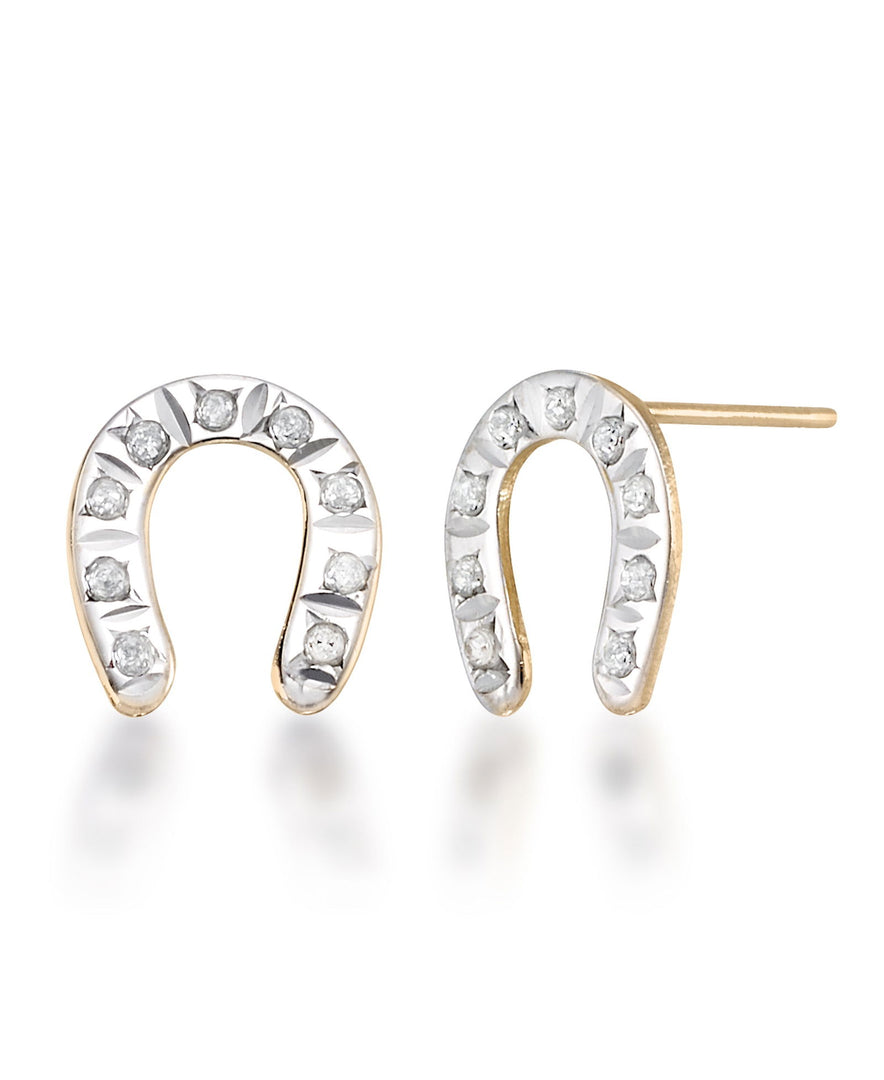 Yellow Gold_Diamond Fascination® 14K Yellow Gold Diamond Accent Horseshoe Stud Earrings - iHeart Jewels_I_Heart_1