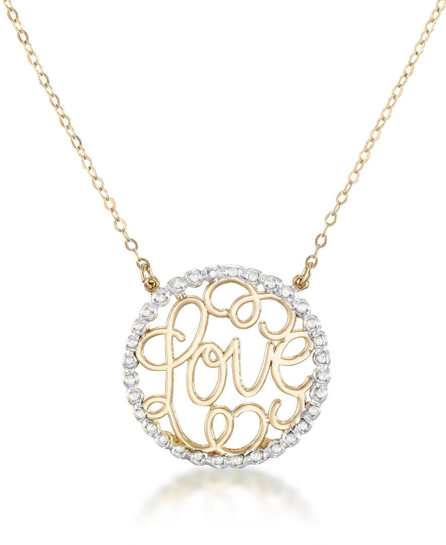 Yellow Gold_Diamond Fascination® 14K Yellow Gold Diamond Accent Love Necklace 18" - iHeart Jewels_I_Heart_1