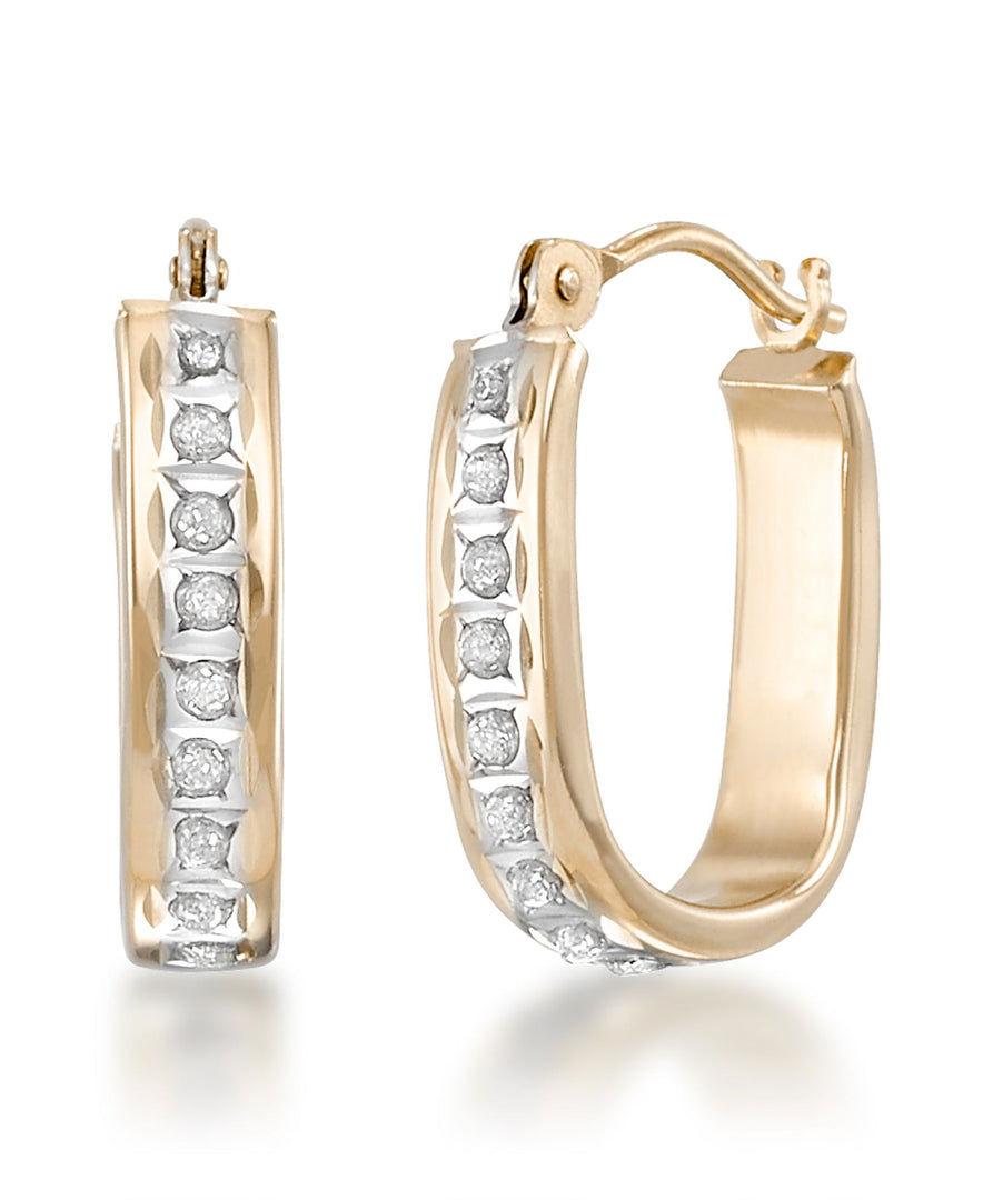 Yellow Gold_Diamond Fascination® 14K Yellow Gold Diamond Accent Paper Clip Hoop Earrings - iHeart Jewels_I_Heart_1