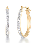 Load image into Gallery viewer, Yellow Gold_Diamond Fascination® 14K Yellow Gold Diamond Accent Pear Shape Hoop Earrings - iHeart Jewels_I_Heart_1