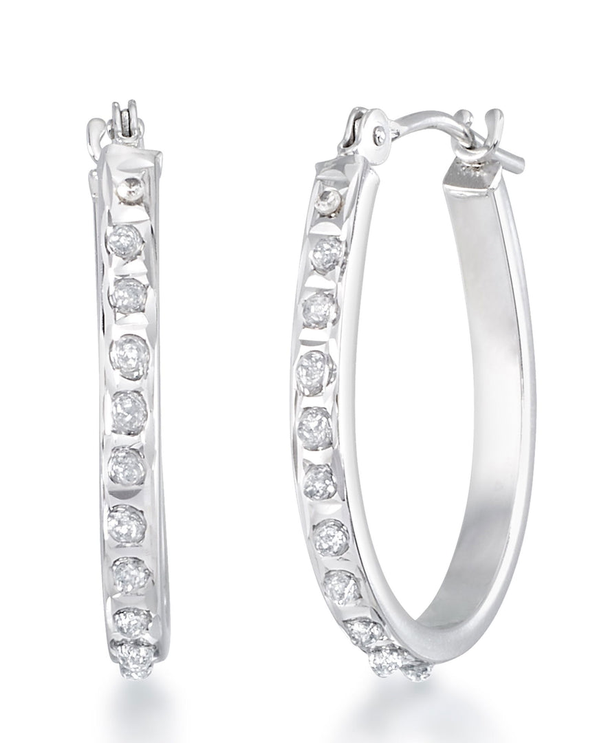 White Gold_Diamond Fascination® 14K Yellow Gold Diamond Accent Pear Shape Hoop Earrings - iHeart Jewels_I_Heart_2