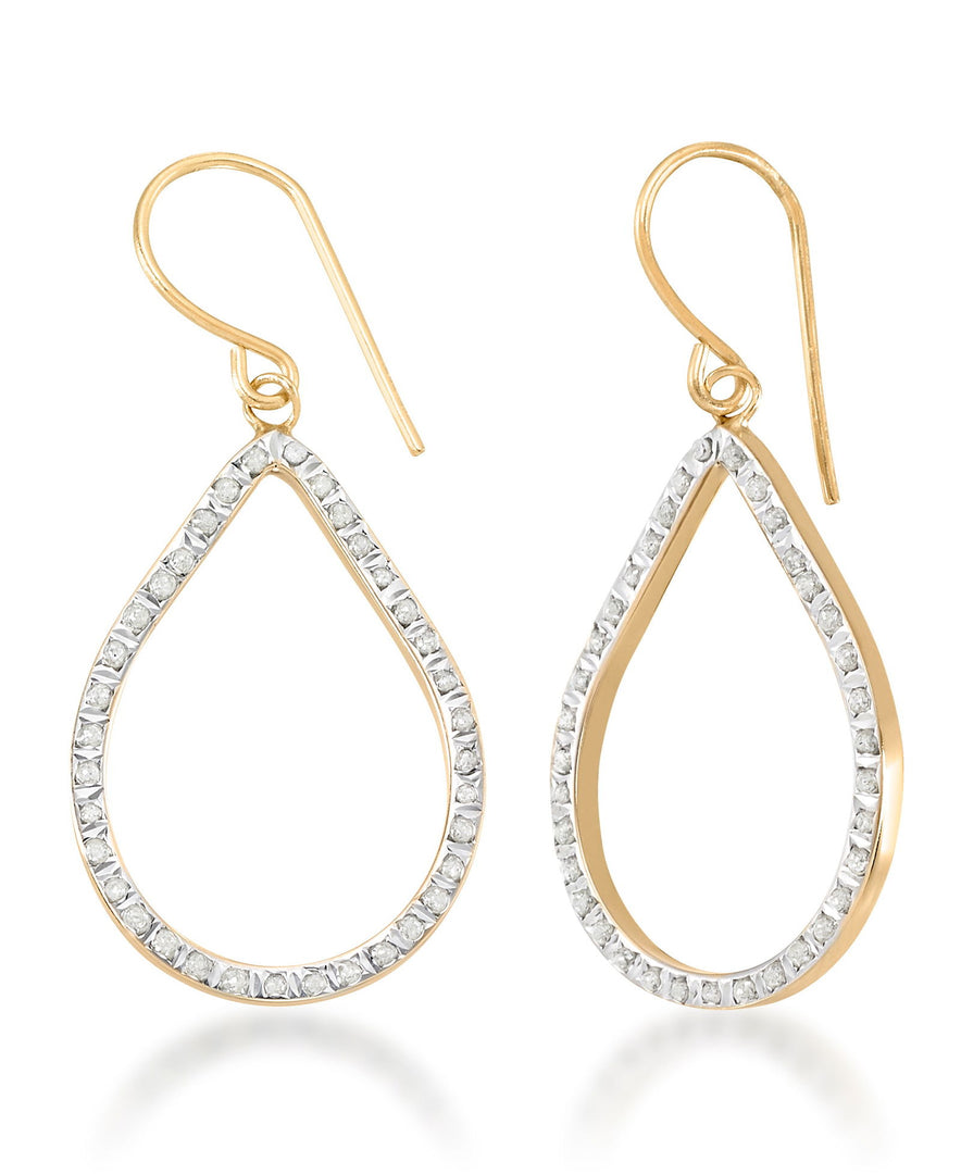 Yellow Gold_Diamond Fascination® 14K Yellow Gold Diamond Accent Teardrop Dangle Earrings - iHeart Jewels_I_Heart_1