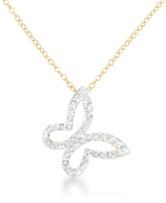 Load image into Gallery viewer, 18K Yellow Gold over Sterling Silver_Diamond Fascination® Diamond Accent Sterling Silver Butterfly Pendant - iHeart Jewels_I_Heart_1