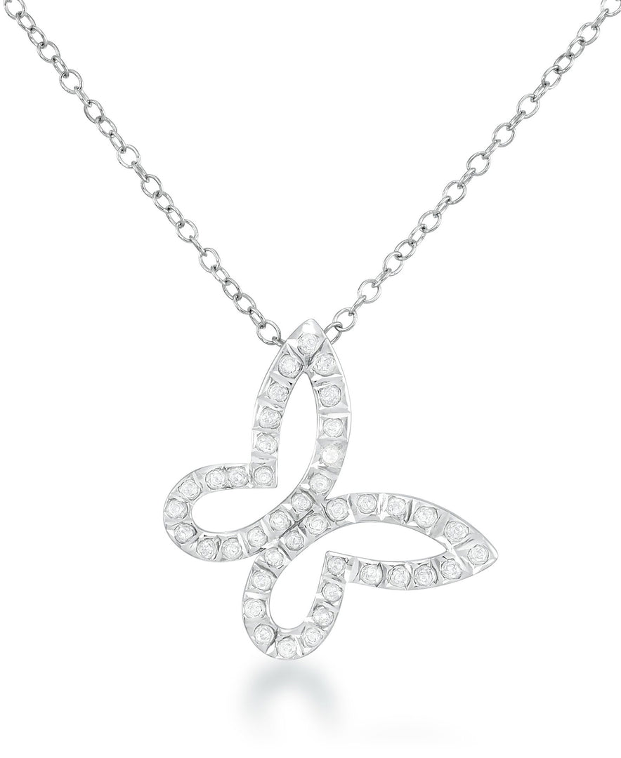 Platinum over Sterling Silver_Diamond Fascination® Diamond Accent Sterling Silver Butterfly Pendant - iHeart Jewels_I_Heart_2