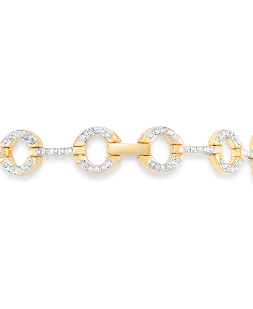 18K Yellow Gold over Sterling Silver_Diamond Fascination® Diamond Accent Sterling Silver Circle Stations Bracelet - iHeart Jewels_I_Heart_1