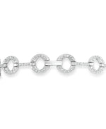 Cargar imagen en el visor de la galería, Platinum over Sterling Silver_Diamond Fascination® Diamond Accent Sterling Silver Circle Stations Bracelet - iHeart Jewels_I_Heart_2