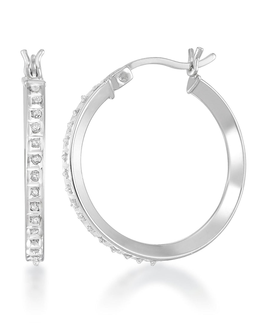 Platinum over Sterling Silver_Diamond Fascination® Diamond Accent Sterling Silver Concave Hoop Earrings - iHeart Jewels_I_Heart_2