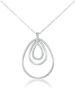 Load image into Gallery viewer, Platinum over Sterling Silver_Diamond Fascination® Diamond Accent Sterling Silver Concentric Teardrop Pendant Set - iHeart Jewels_I_Heart_2