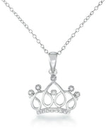 Load image into Gallery viewer, Platinum over Sterling Silver_Diamond Fascination® Diamond Accent Sterling Silver Crown Pendant - iHeart Jewels_I_Heart_2