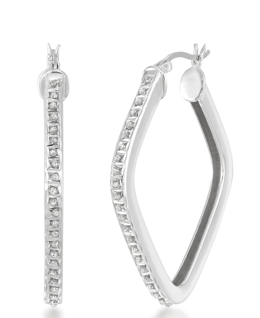 Platinum over Sterling Silver_Diamond Fascination® Diamond Accent Sterling Silver Diamond Shape Hoop Earrings - iHeart Jewels_I_Heart_2