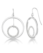 Load image into Gallery viewer, Platinum over Sterling Silver_Diamond Fascination® Diamond Accent Sterling Silver Double Eternity Drop Earrings - iHeart Jewels_I_Heart_1