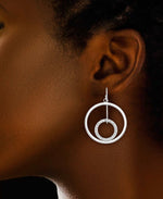 Load image into Gallery viewer, Platinum over Sterling Silver_Diamond Fascination® Diamond Accent Sterling Silver Double Eternity Drop Earrings - iHeart Jewels_I_Heart_1