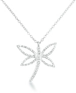 Load image into Gallery viewer, Platinum over Sterling Silver_Diamond Fascination® Diamond Accent Sterling Silver Dragonfly Pendant - iHeart Jewels_I_Heart_2