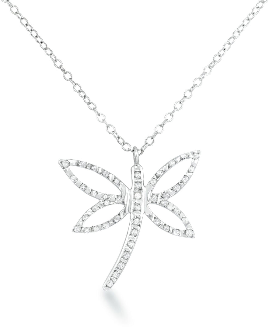 Platinum over Sterling Silver_Diamond Fascination® Diamond Accent Sterling Silver Dragonfly Pendant - iHeart Jewels_I_Heart_2