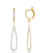 Load image into Gallery viewer, 18K Yellow Gold over Sterling Silver_Diamond Fascination® Diamond Accent Sterling Silver Elongated Teardrop Earrings - iHeart Jewels_I_Heart_1