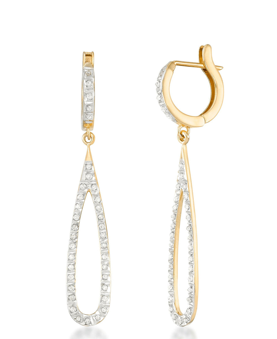 18K Yellow Gold over Sterling Silver_Diamond Fascination® Diamond Accent Sterling Silver Elongated Teardrop Earrings - iHeart Jewels_I_Heart_1