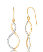 Load image into Gallery viewer, 18K Yellow Gold over Sterling Silver_Diamond Fascination® Diamond Accent Sterling Silver Graduated Infinity Drop Earrings - iHeart Jewels_I_Heart_1