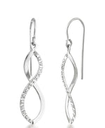 Load image into Gallery viewer, Platinum over Sterling Silver_Diamond Fascination® Diamond Accent Sterling Silver Graduated Infinity Drop Earrings - iHeart Jewels_I_Heart_2