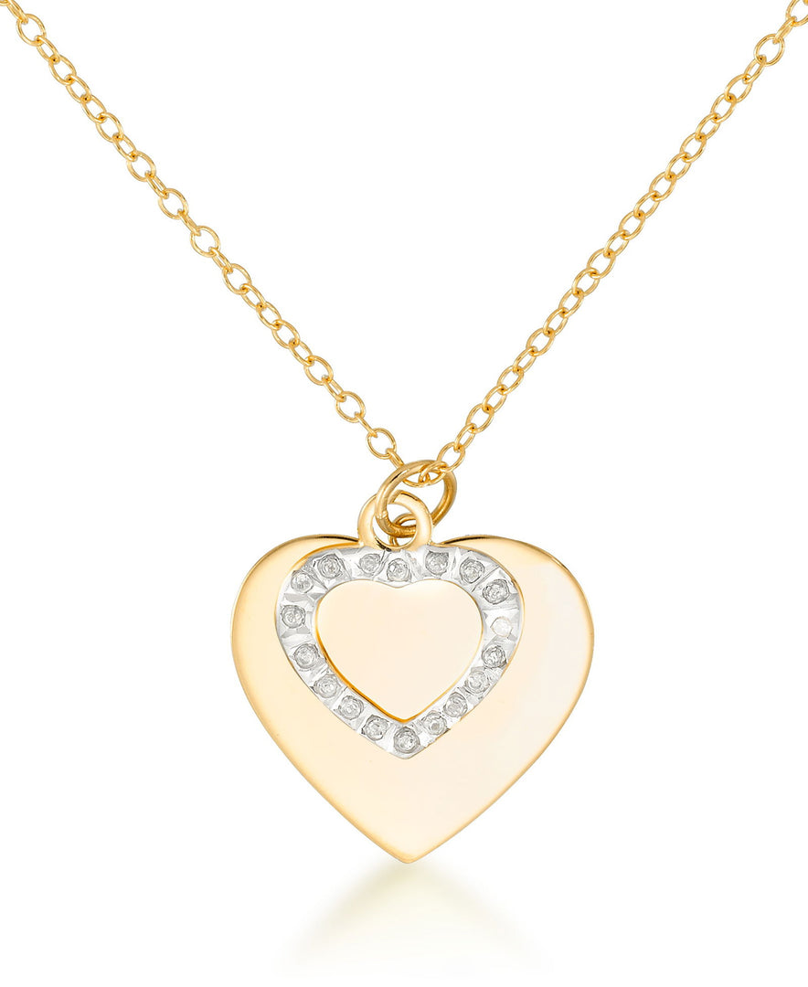 18K Yellow Gold over Sterling Silver_Diamond Fascination® Diamond Accent Sterling Silver Heart Tag Necklace - iHeart Jewels_I_Heart_1