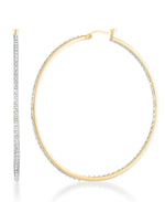 Load image into Gallery viewer, 18K Yellow Gold over Sterling Silver_Diamond Fascination® Diamond Accent Sterling Silver Inside Out Large Hoop Earrings - iHeart Jewels_I_Heart_1