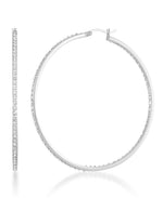 Load image into Gallery viewer, Platinum over Sterling Silver_Diamond Fascination® Diamond Accent Sterling Silver Inside Out Large Hoop Earrings - iHeart Jewels_I_Heart_2