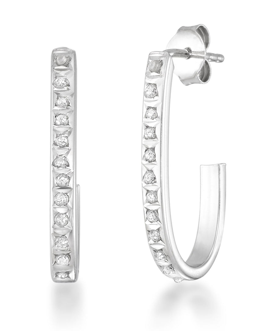 Platinum over Sterling Silver_Diamond Fascination® Diamond Accent Sterling Silver J-Hoop Earrings - iHeart Jewels_I_Heart_2