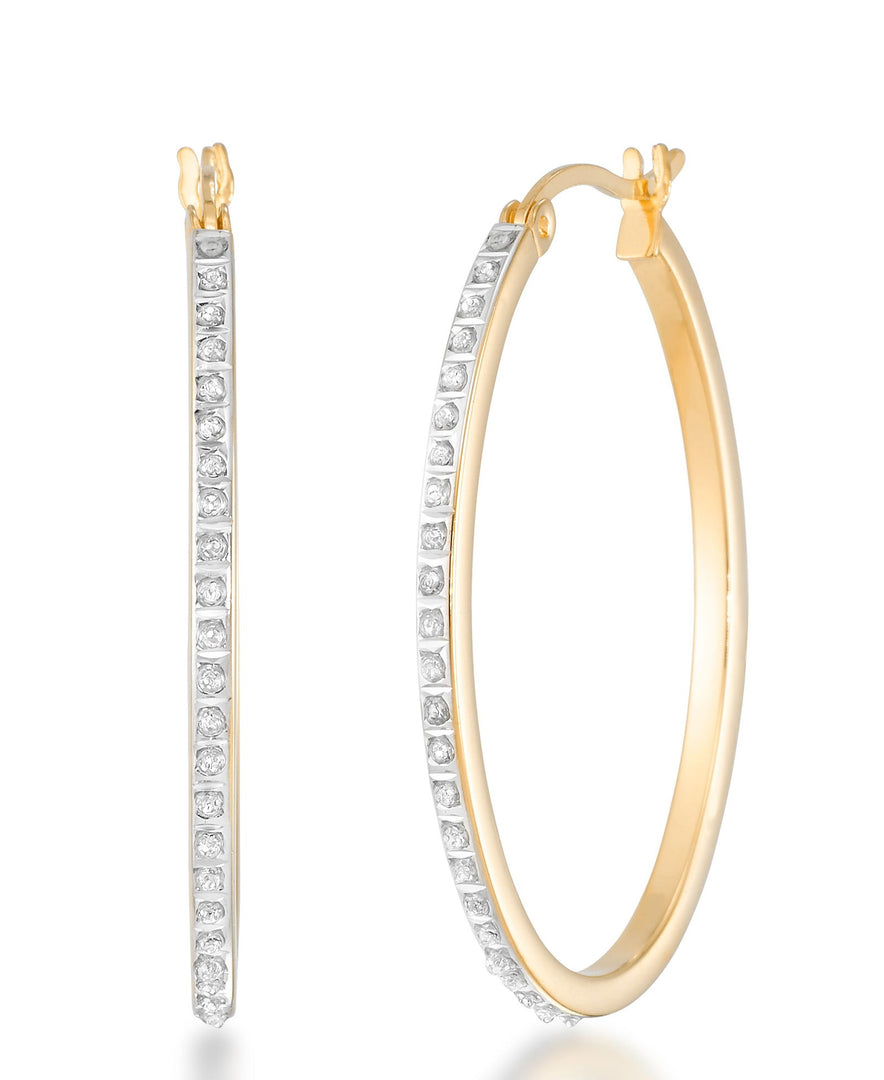 18K Yellow Gold over Sterling Silver_Diamond Fascination® Diamond Accent Sterling Silver Large Oval Hoop Earrings - iHeart Jewels_I_Heart_1