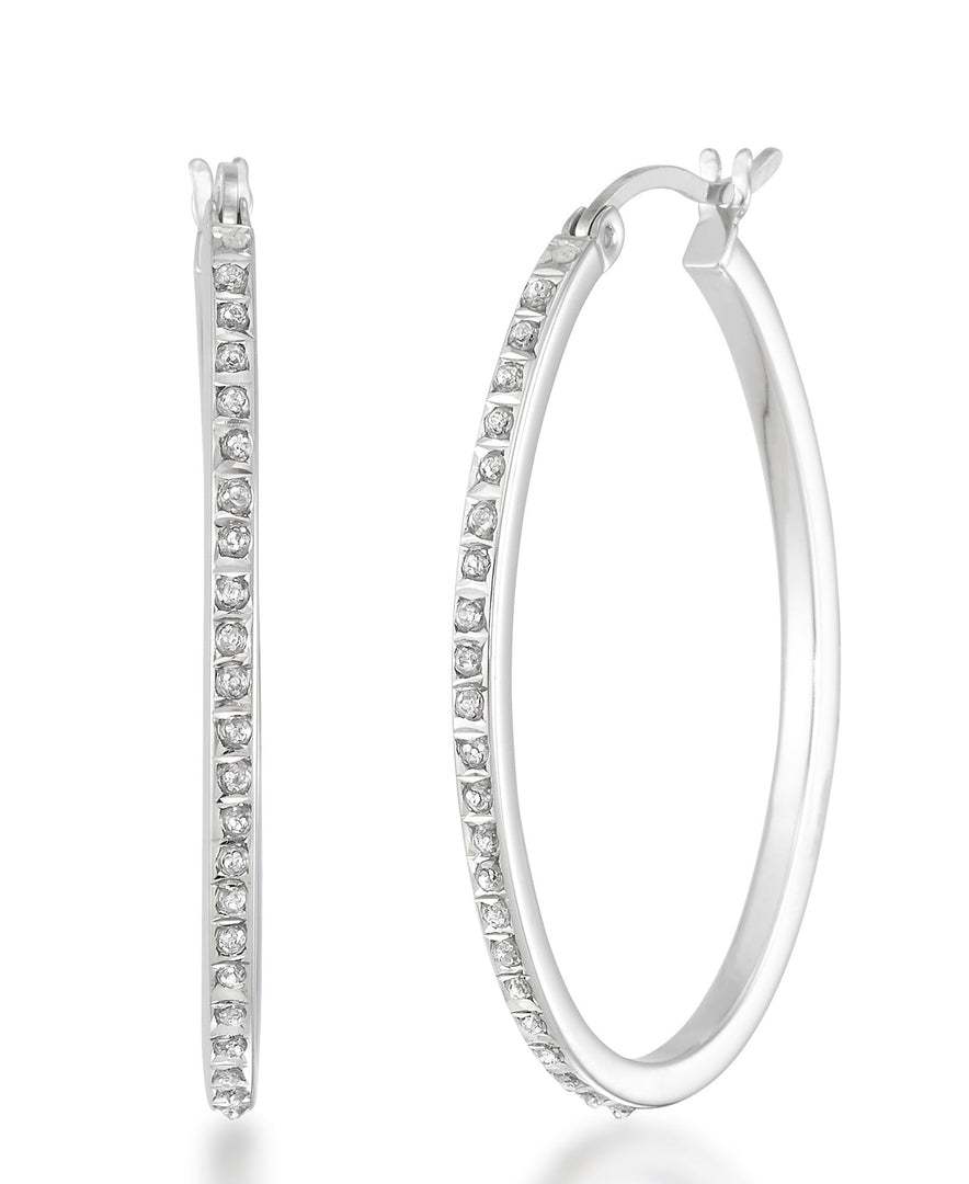 Platinum over Sterling Silver_Diamond Fascination® Diamond Accent Sterling Silver Large Oval Hoop Earrings - iHeart Jewels_I_Heart_2