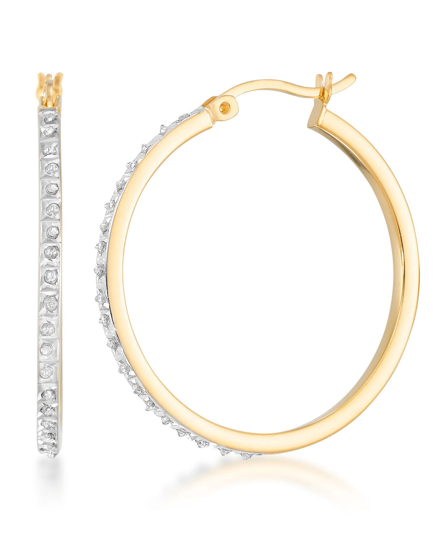 18K Yellow Gold over Sterling Silver_Diamond Fascination® Diamond Accent Sterling Silver Large Round Hoop Earrings - iHeart Jewels_I_Heart_1