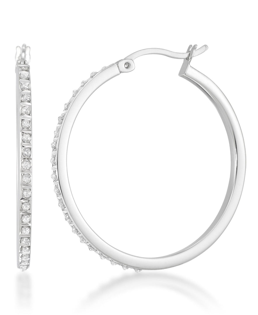 Platinum over Sterling Silver_Diamond Fascination® Diamond Accent Sterling Silver Large Round Hoop Earrings - iHeart Jewels_I_Heart_2