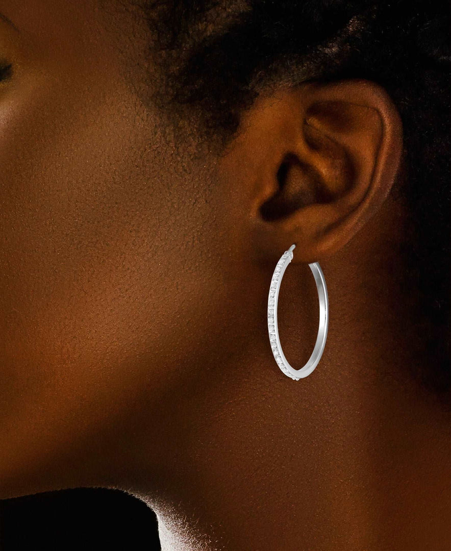 Platinum over Sterling Silver_Diamond Fascination® Diamond Accent Sterling Silver Large Round Hoop Earrings - iHeart Jewels_I_Heart_2