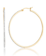Load image into Gallery viewer, 18K Yellow Gold over Sterling Silver_Diamond Fascination® Diamond Accent Sterling Silver Large Thin Profile Round Hoop Earrings - iHeart Jewels_I_Heart_1