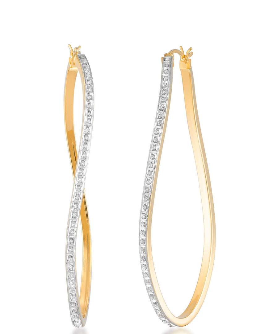 18K Yellow Gold over Sterling Silver_Diamond Fascination® Diamond Accent Sterling Silver Large Wave Hoop Earrings - iHeart Jewels_I_Heart_1