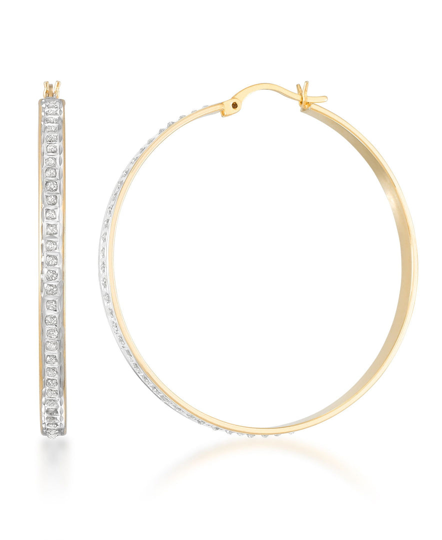18K Yellow Gold over Sterling Silver_Diamond Fascination® Diamond Accent Sterling Silver Large Wide Hoop Earrings - iHeart Jewels_I_Heart_1