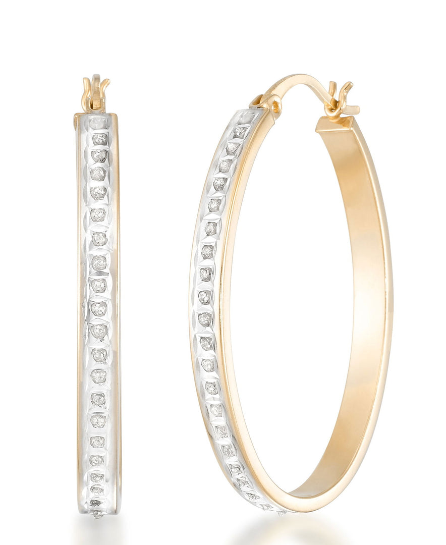 18K Yellow Gold over Sterling Silver_Diamond Fascination® Diamond Accent Sterling Silver Large Wide Oval Hoop Earrings - iHeart Jewels_I_Heart_1