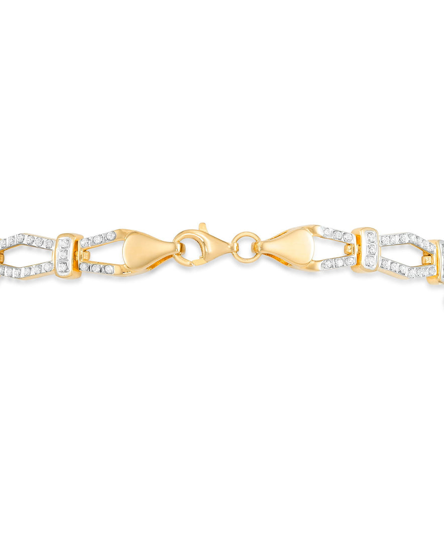 18K Yellow Gold over Sterling Silver_Diamond Fascination® Diamond Accent Sterling Silver Marquise Link Bracelet - iHeart Jewels_I_Heart_1