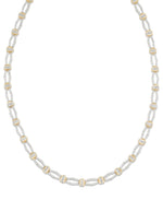 Load image into Gallery viewer, 18K Yellow Gold over Sterling Silver_Diamond Fascination® Diamond Accent Sterling Silver Marquise Link Necklace - iHeart Jewels_I_Heart_1