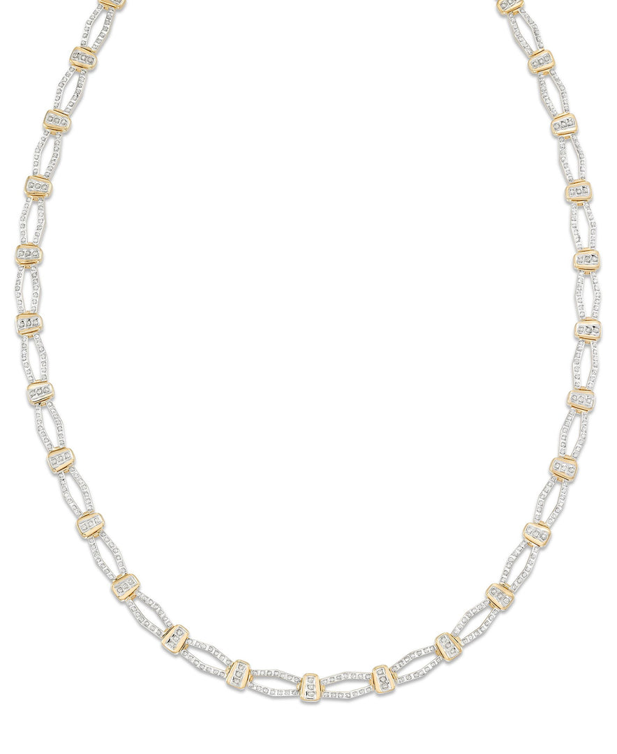 18K Yellow Gold over Sterling Silver_Diamond Fascination® Diamond Accent Sterling Silver Marquise Link Necklace - iHeart Jewels_I_Heart_1