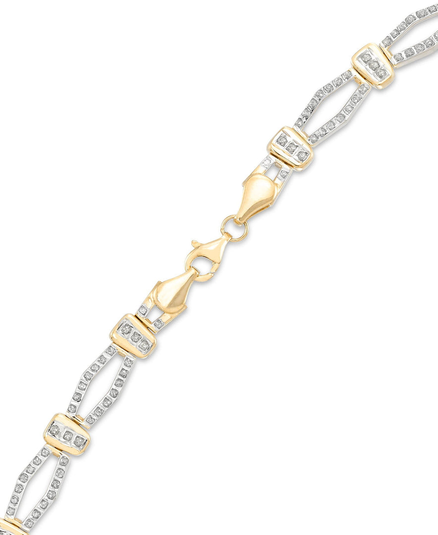 18K Yellow Gold over Sterling Silver_Diamond Fascination® Diamond Accent Sterling Silver Marquise Link Necklace - iHeart Jewels_I_Heart_1