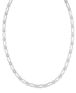 Load image into Gallery viewer, Platinum over Sterling Silver_Diamond Fascination® Diamond Accent Sterling Silver Marquise Link Necklace - iHeart Jewels_I_Heart_2
