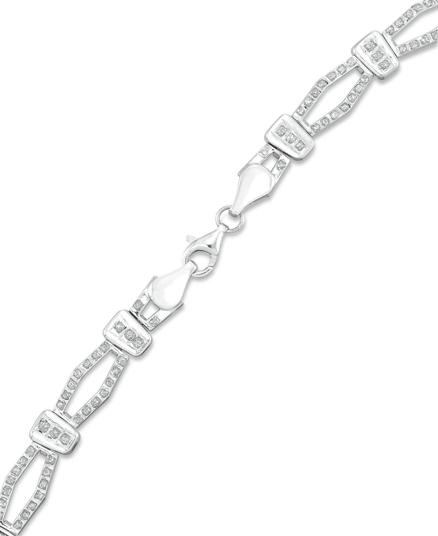 Platinum over Sterling Silver_Diamond Fascination® Diamond Accent Sterling Silver Marquise Link Necklace - iHeart Jewels_I_Heart_2