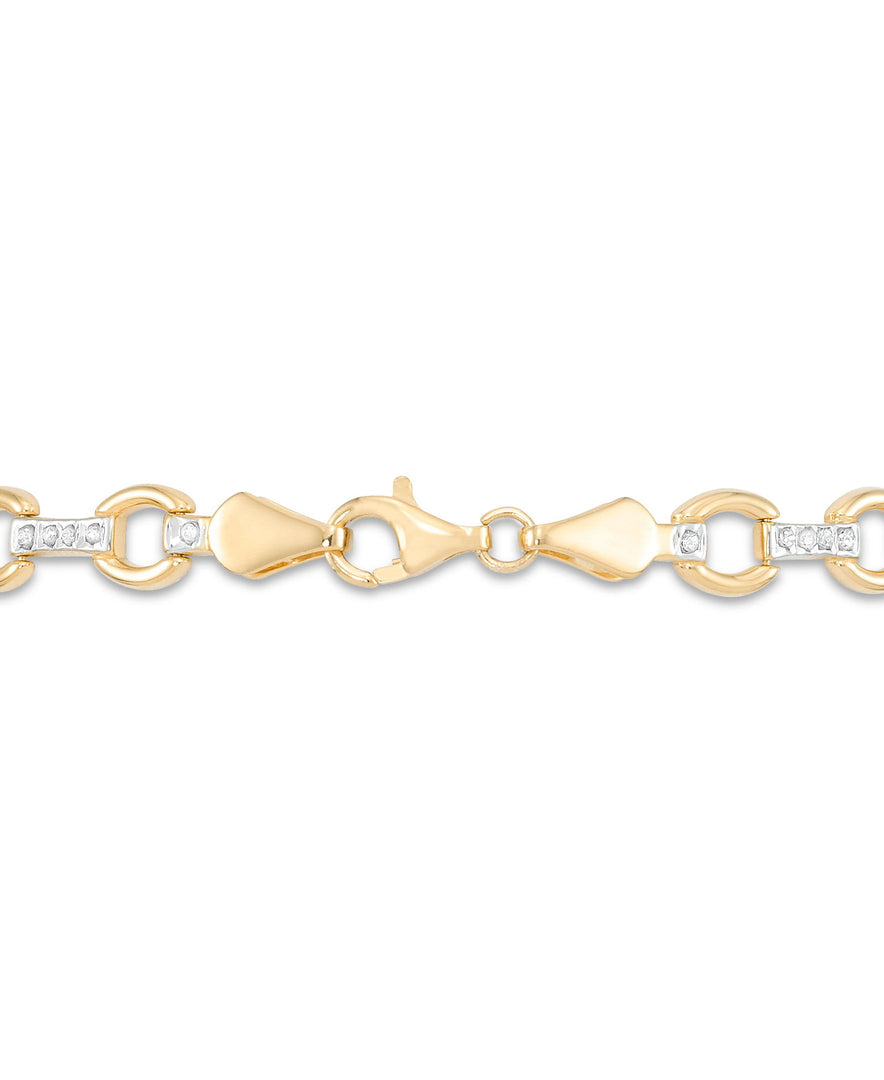 18K Yellow Gold over Sterling Silver_Diamond Fascination® Diamond Accent Sterling Silver Oval Link Bracelet - iHeart Jewels_I_Heart_1