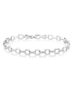 Cargar imagen en el visor de la galería, Platinum over Sterling Silver_Diamond Fascination® Diamond Accent Sterling Silver Oval Link Bracelet - iHeart Jewels_I_Heart_2