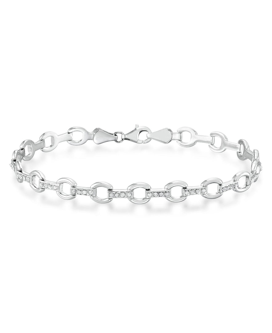 Platinum over Sterling Silver_Diamond Fascination® Diamond Accent Sterling Silver Oval Link Bracelet - iHeart Jewels_I_Heart_2
