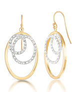 Load image into Gallery viewer, 18K Yellow Gold over Sterling Silver_Diamond Fascination® Diamond Accent Sterling Silver Oval Swirl Dangle Earrings - iHeart Jewels_I_Heart_1