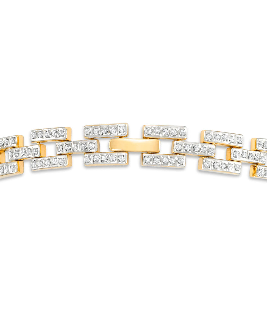 18K Yellow Gold over Sterling Silver_Diamond Fascination® Diamond Accent Sterling Silver Panther Link Bracelet - iHeart Jewels_I_Heart_1