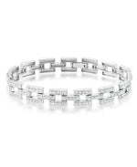 Cargar imagen en el visor de la galería, Platinum over Sterling Silver_Diamond Fascination® Diamond Accent Sterling Silver Panther Link Bracelet - iHeart Jewels_I_Heart_2